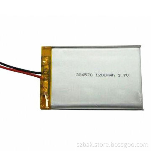 Li-polymer Battery, 384075 with 3.7V Nominal Voltage and 1,200mAh Capacity